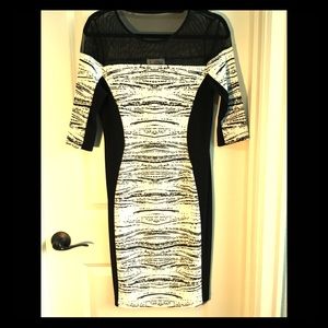 Joseph Ribkoff 10 New Black White Dress